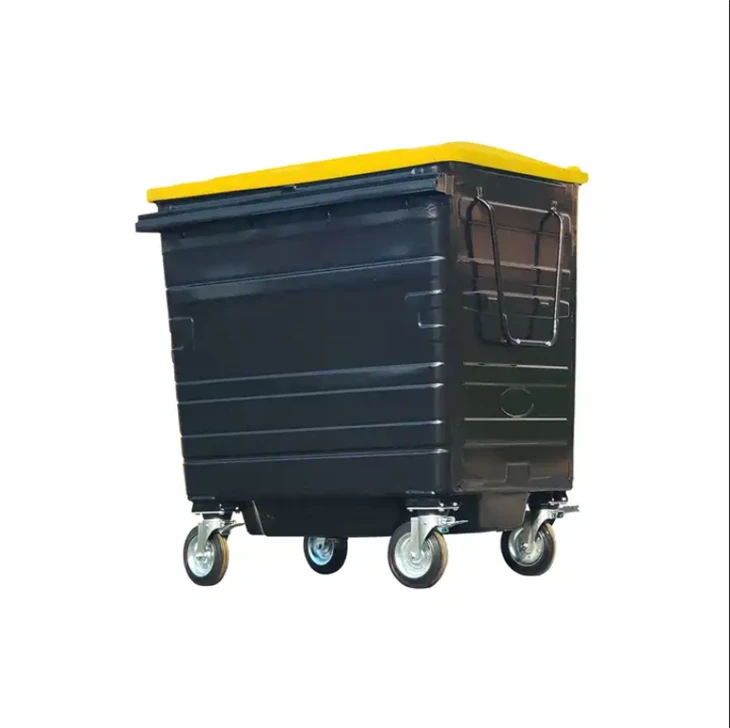 Square Metal Trash Can With Lid
